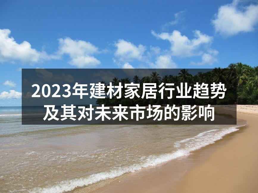 2023年建材家居行业趋势及其对未来市场的影响